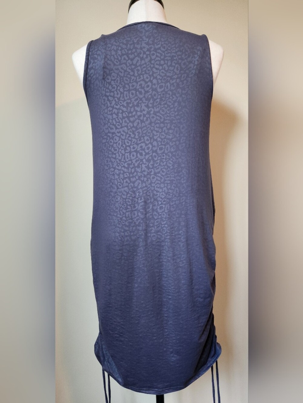 Constantly Varied Gear CVG M/L Gray Leopard Print Multiway Cinched Ruched Dress - Picture 2 of 12
